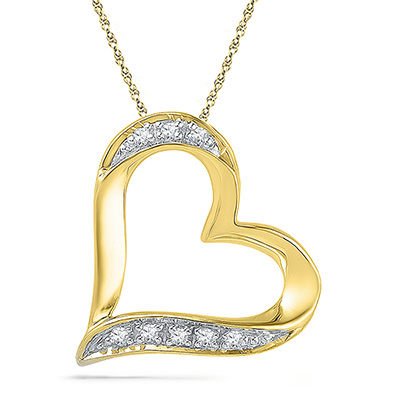 "18 Kt Gold Cherish Heart Diamond Pendant - Ph016511 - Click here to View more details about this Product